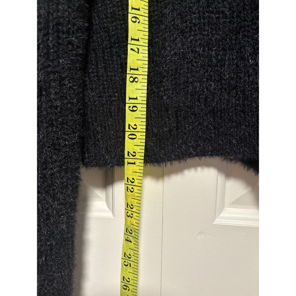 Love Tree Black Fuzzy Button Down Cardigan L - Picture 6 of 8